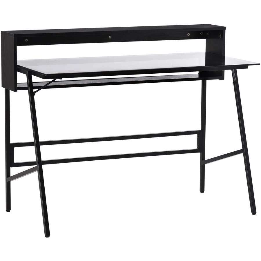 HOMCOM Schreibtisch Minimalistisches Design,  leicht zu pflegen und zu reinigen Schwarz, Grau