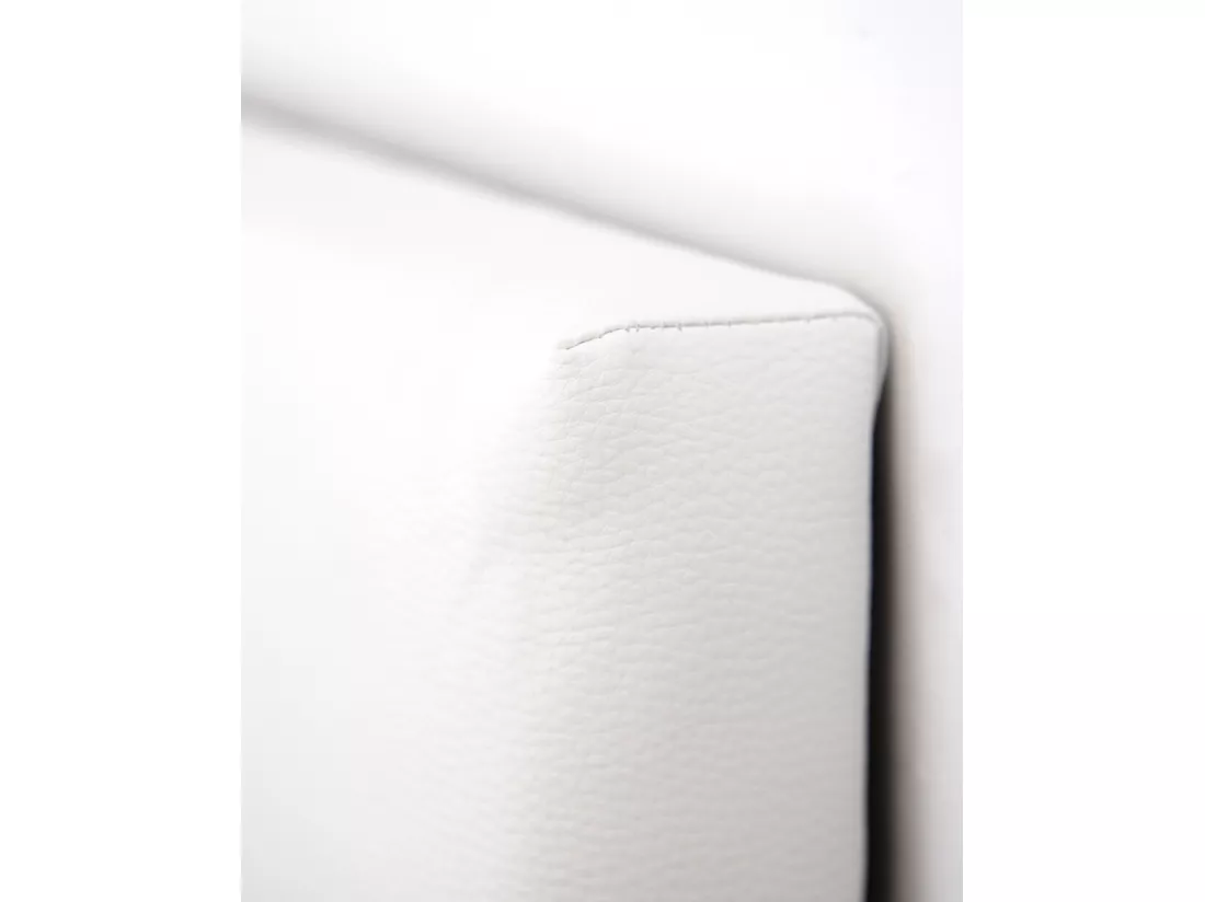 Tête de lit similicuir lisse blanche 180x80cm - BUDAPEST - DECOWOOD
