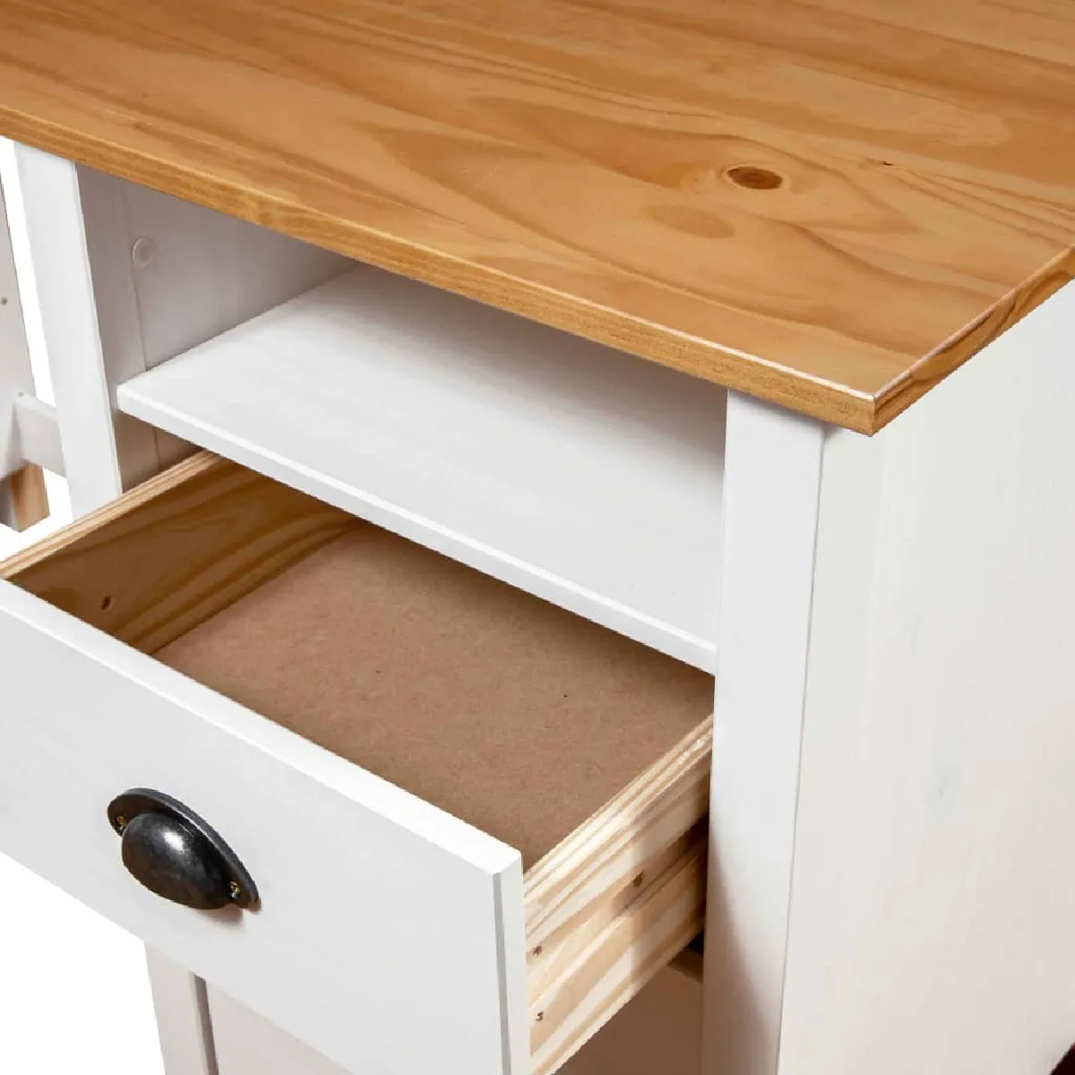 Helloshop26 Bureau Hill pin blanc 120 cm