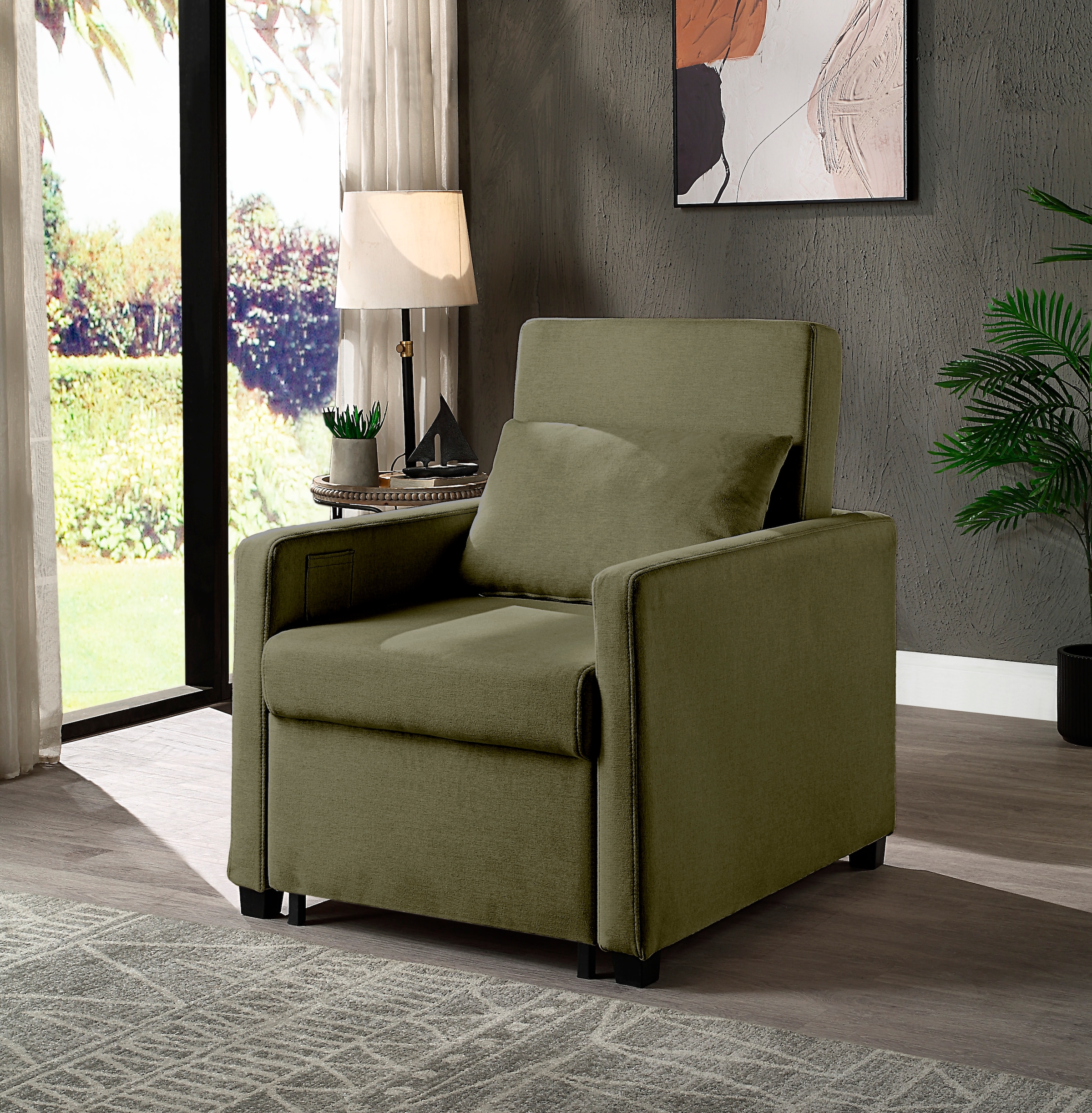 ATLANTIC home collection Relaxsessel »Jerry« mit Bettfunktion, als Gästebett und inkl. Kissen