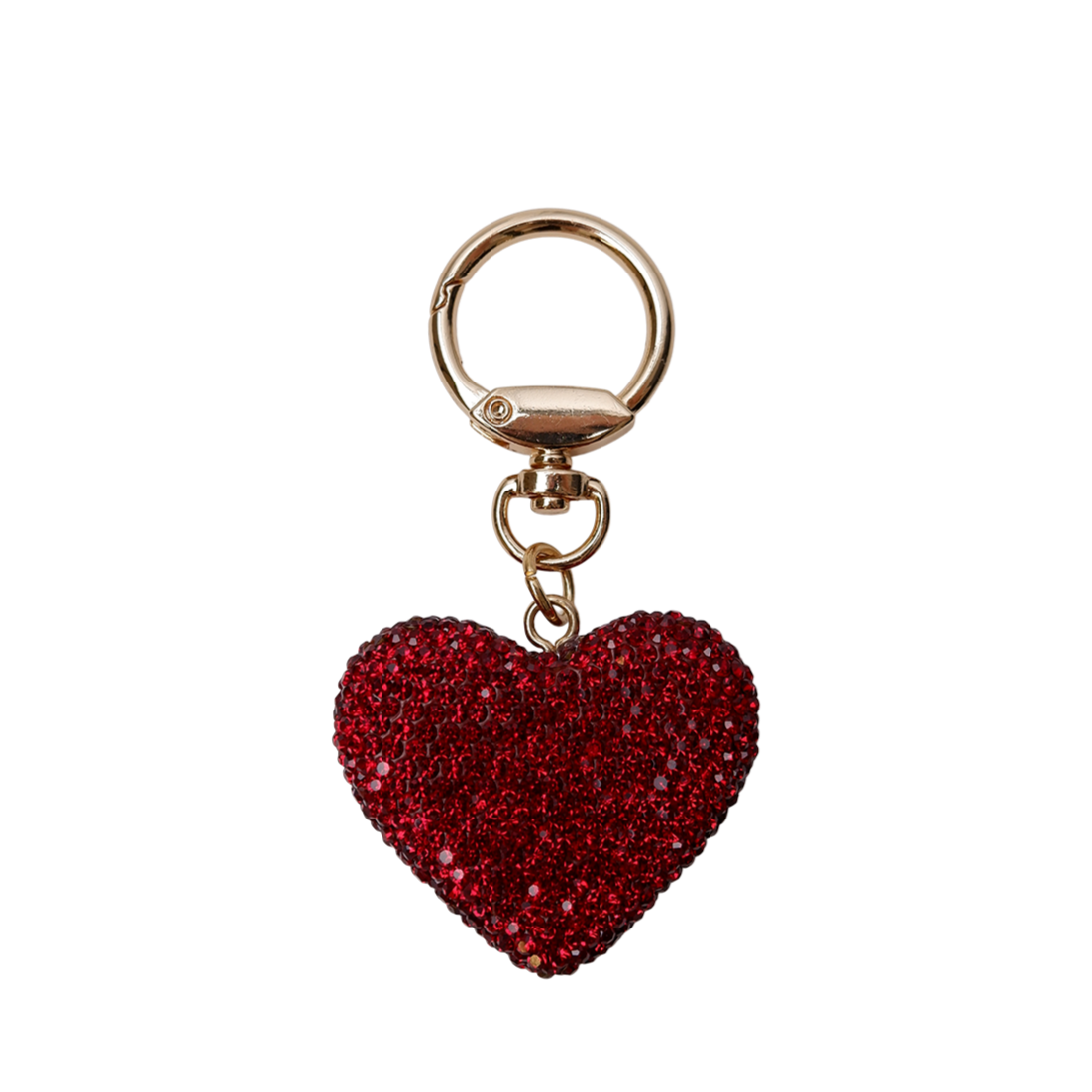 Black Colour  Heart Rhinestone nøglering - Wine