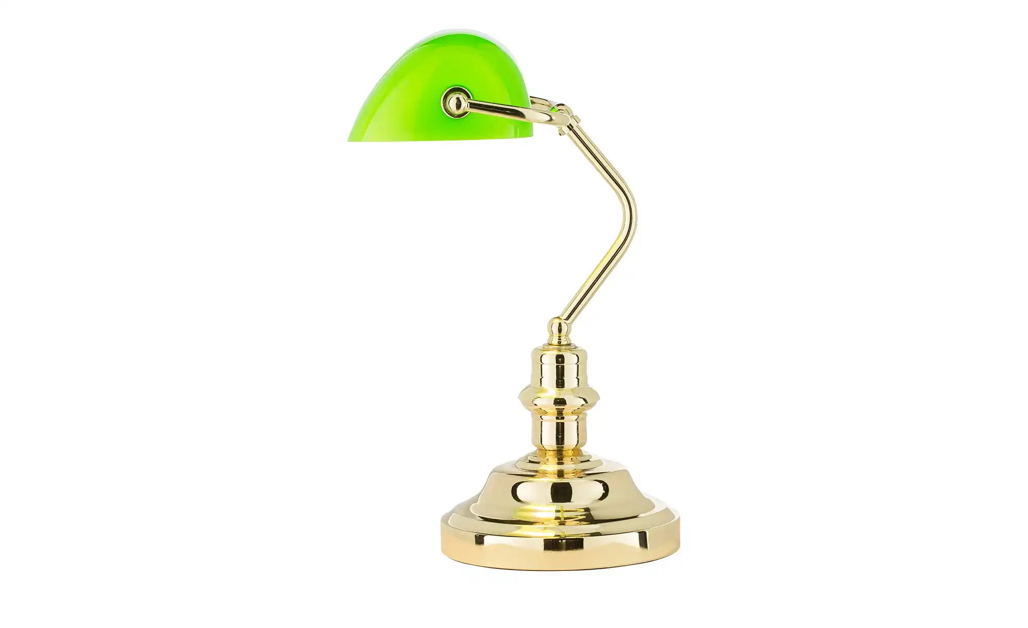 KHG Banker-Lampe Messing mit grünem Schirm