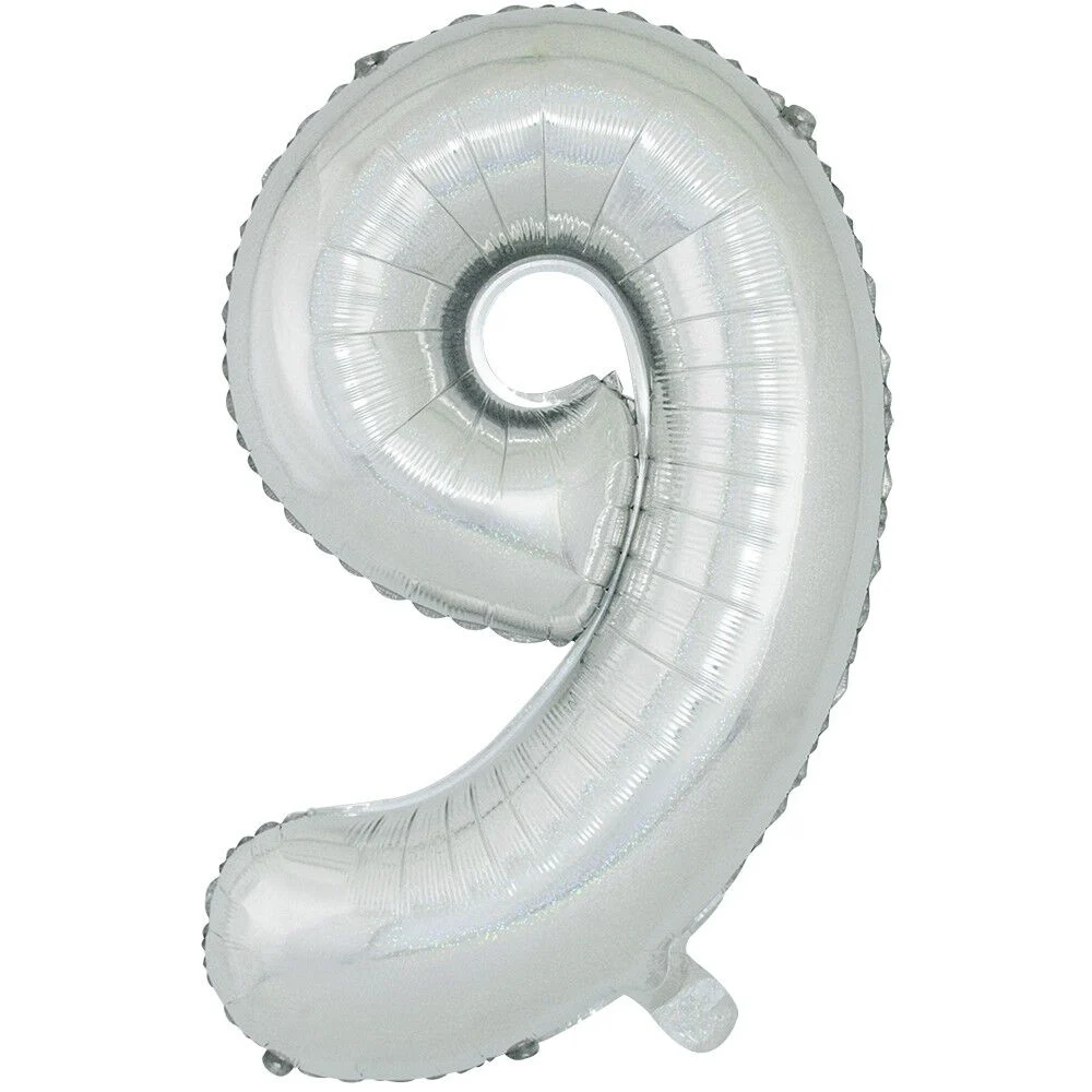 Ballon chiffre 9 en aluminium