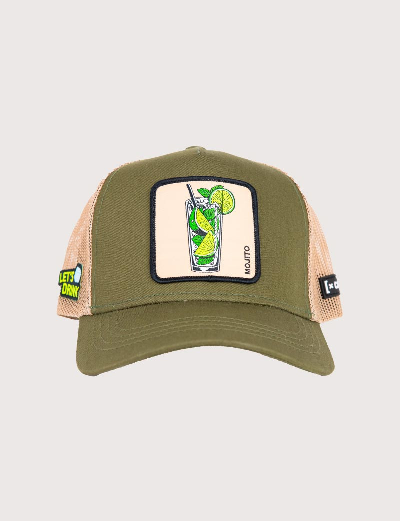 CAPSLAB CASQUETTE TRUCKER LOGO MOJITO KAKI