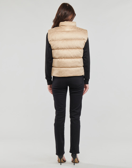 Guess - JOLE SUEDE PUFFER VEST - Beige