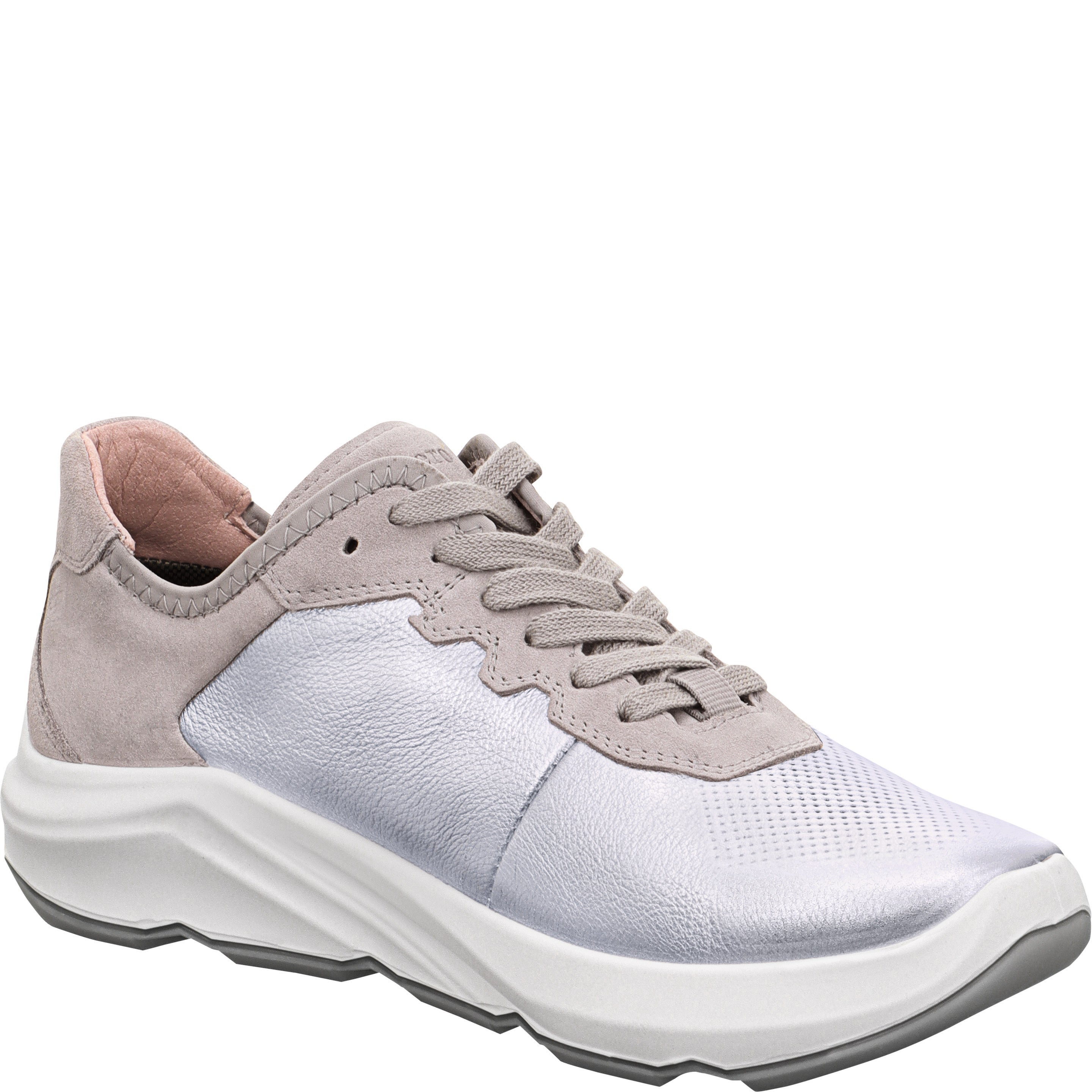 legero BLISS Damen  Sneaker low mit Schnürung - Farbe: Silber Metallic - Größe: 4
