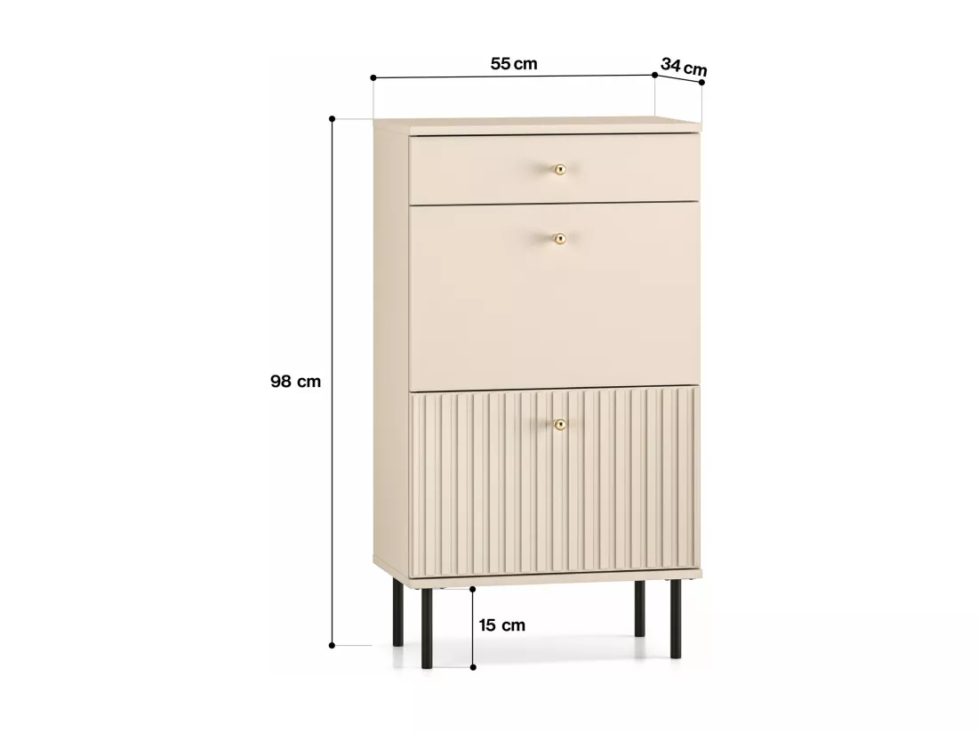 Meuble à chaussures avec tiroir 55 cm - beige - CALETTO