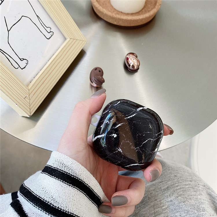 Samsung Galaxy Buds FE / Buds2 Pro / Buds2 / Buds Live / Buds Pro Hardcase Schutzhülle Abdeckung Marble Marmor - Schwarz / Grau