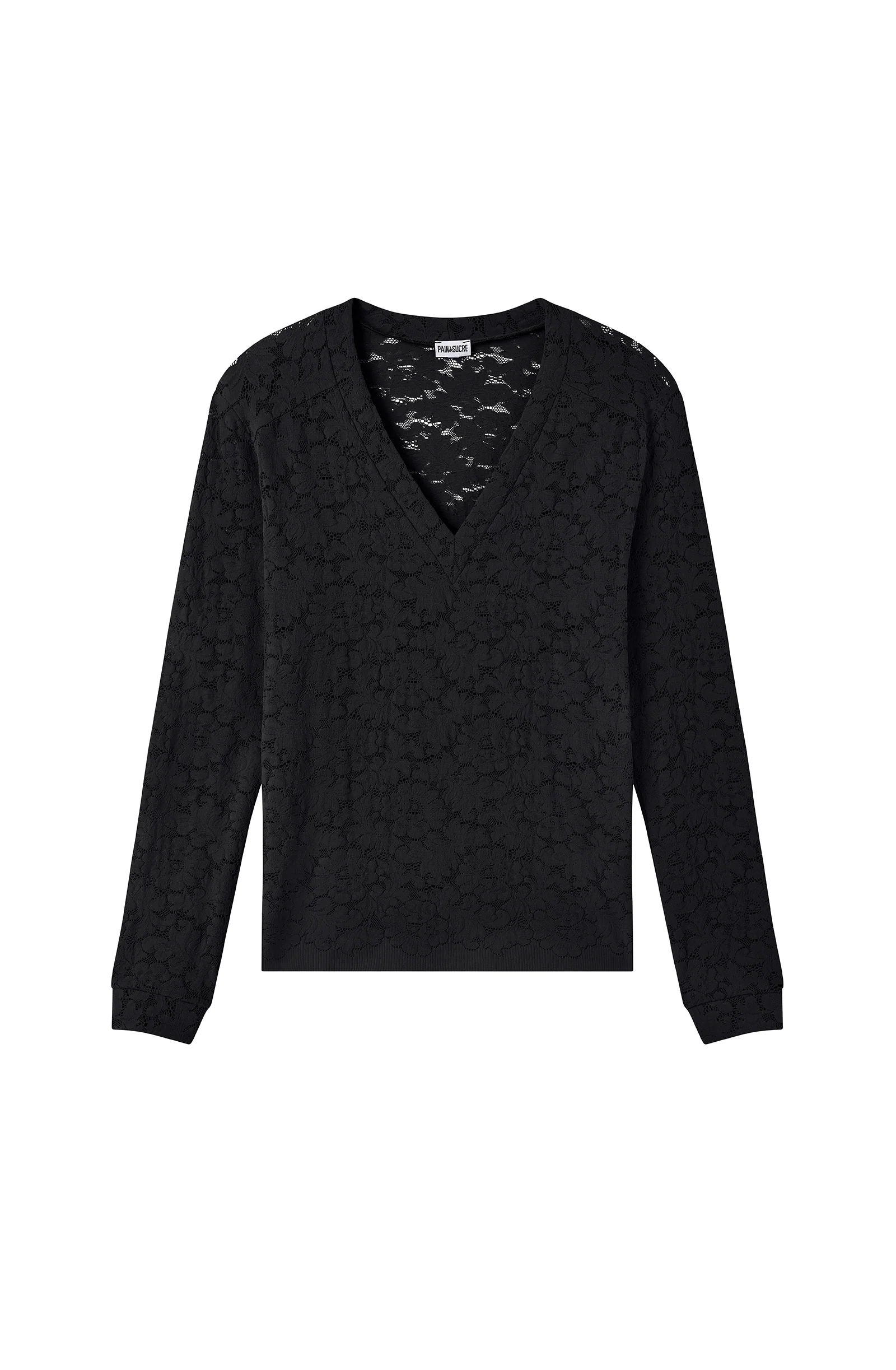 tory Top manches longues en dentelle noir Noir