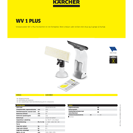 Kärcher WV 1 Plus vinduesvasker