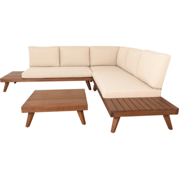 KARWEI loungeset Bordeaux walnut hout