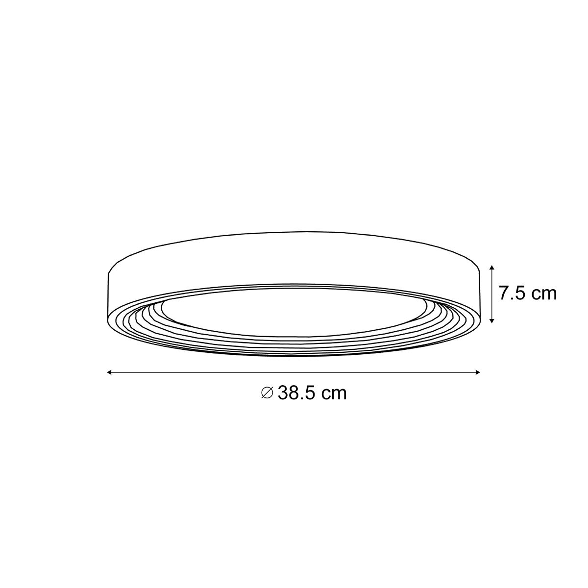 Moderne plafondlamp grijs met wit 38cm incl. LED dimbaar RGB - Kanton