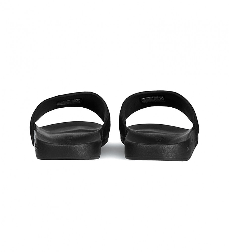 Chinelo de dedo Calvin Klein Jeans preto com monograma