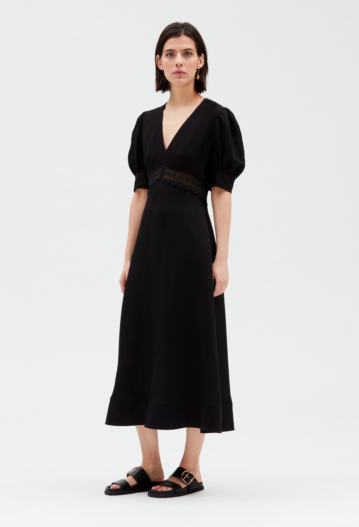 Robe midi brodee