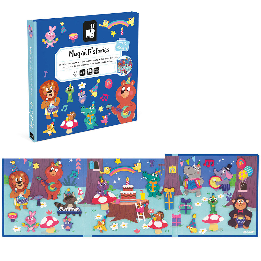 Janod magneetboek magnéti'stories - dierenfeest