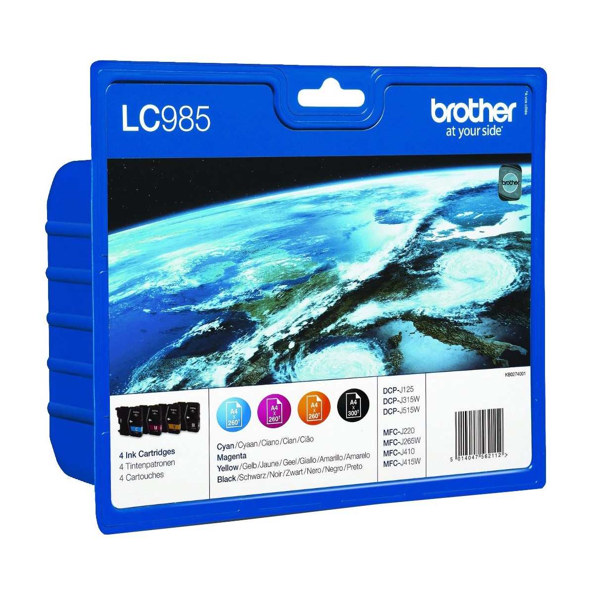 Brother blekkpatroner LC-985VAL Cyan Magenta Gul Sort