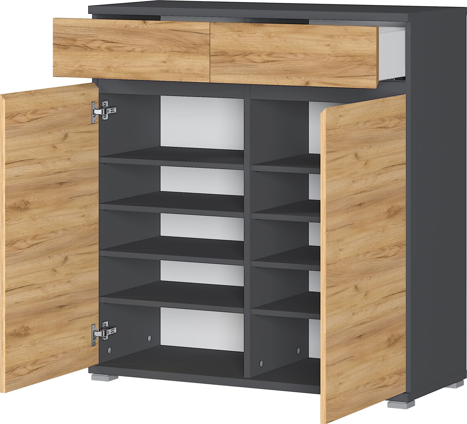 CASAVANTI Schuhschrank ALMADA anthrazit /Navara Eiche NB