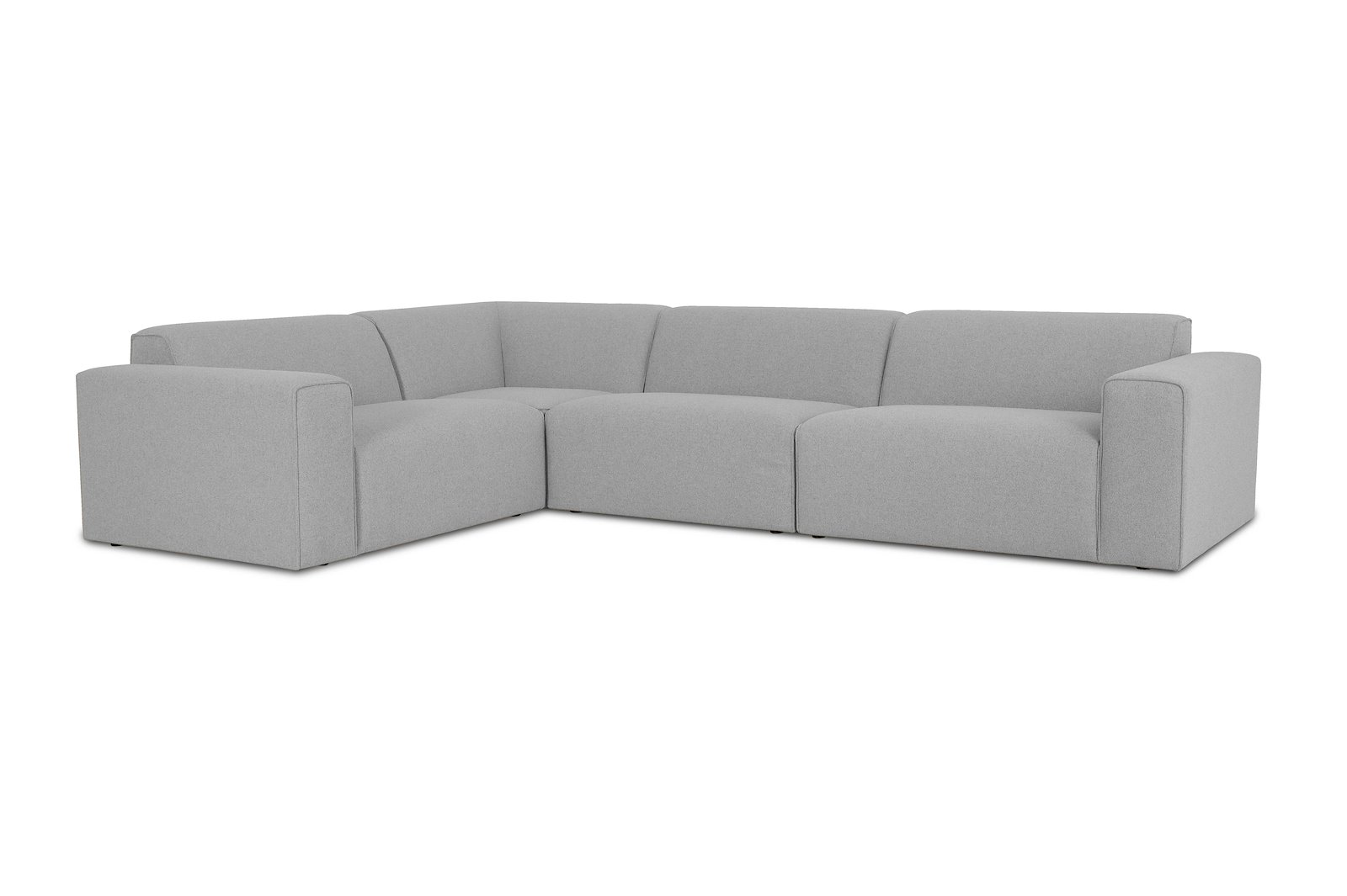 Styl hjørnesofa 1,5/3 hjørnesofa duo puter. Tekstil Lombardo 3 Grey med sorte ben.