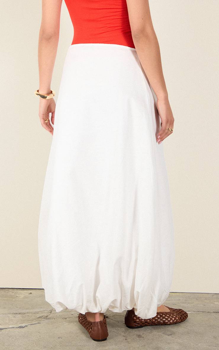 Blanc Jupe Longue Bouffante En Coton