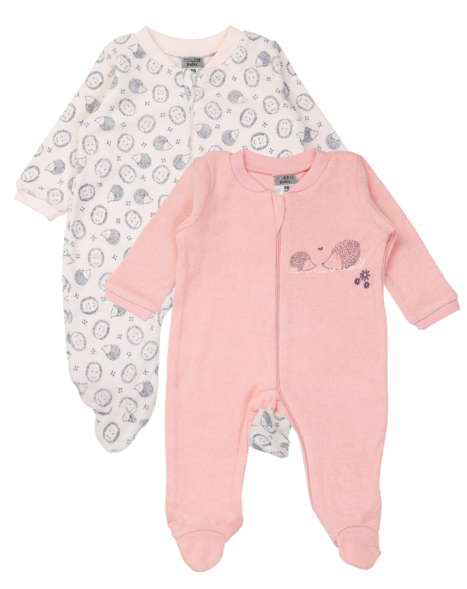 Frottee-Schlafanzug IGEL 2er-Pack in rosa