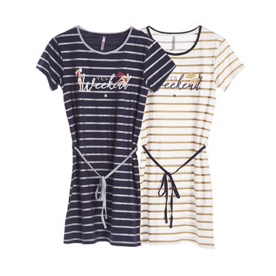 Chemise de nuit jersey à rayures