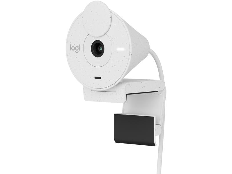 Logitech Webcam Brio 300 White Full HD-Webcam mit integrierter Abdeckblende