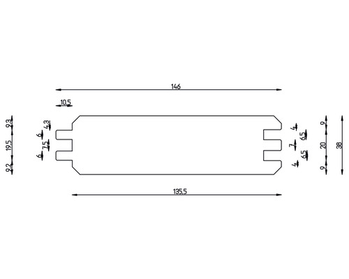 Blokhutprofiel sparrenhout 38x146x2400 mm