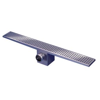 van den Berg RVS standaard douchegoot m. onderuitloop 600x100mm inbouwdiepte 150mm
