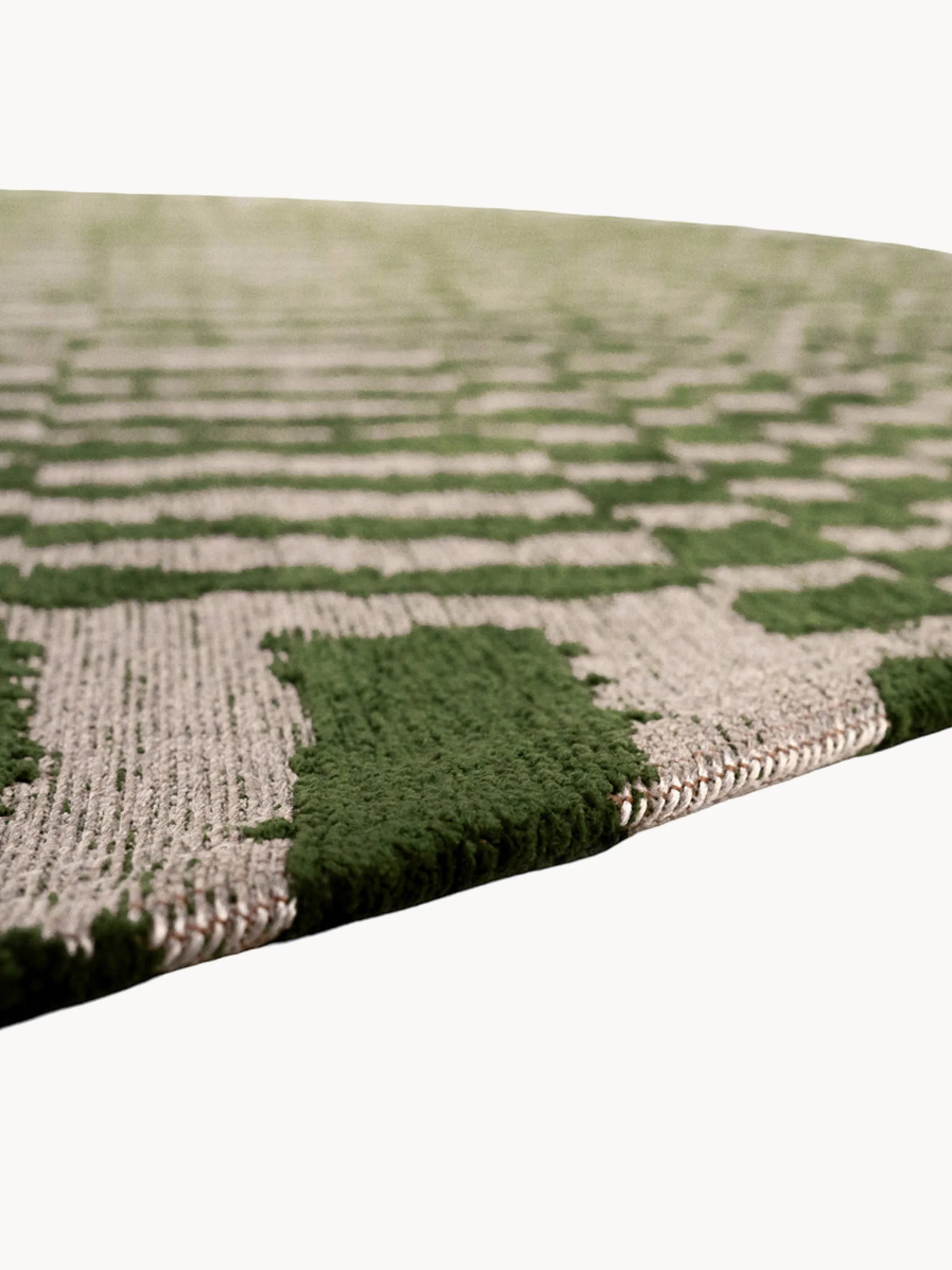 Rond jacquard in- & outdoor vloerkleed Berber, wasbaar