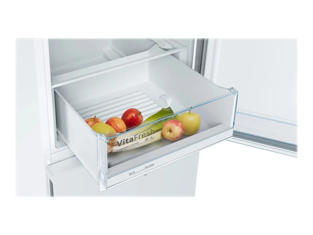 Bosch Serie | 4 KGV39VWEA - Køleskab/fryser - bund-fryser - bredde: 60 cm - dybde: 65 cm - højde: 201 cm - 343 liter - Klasse E - hvid