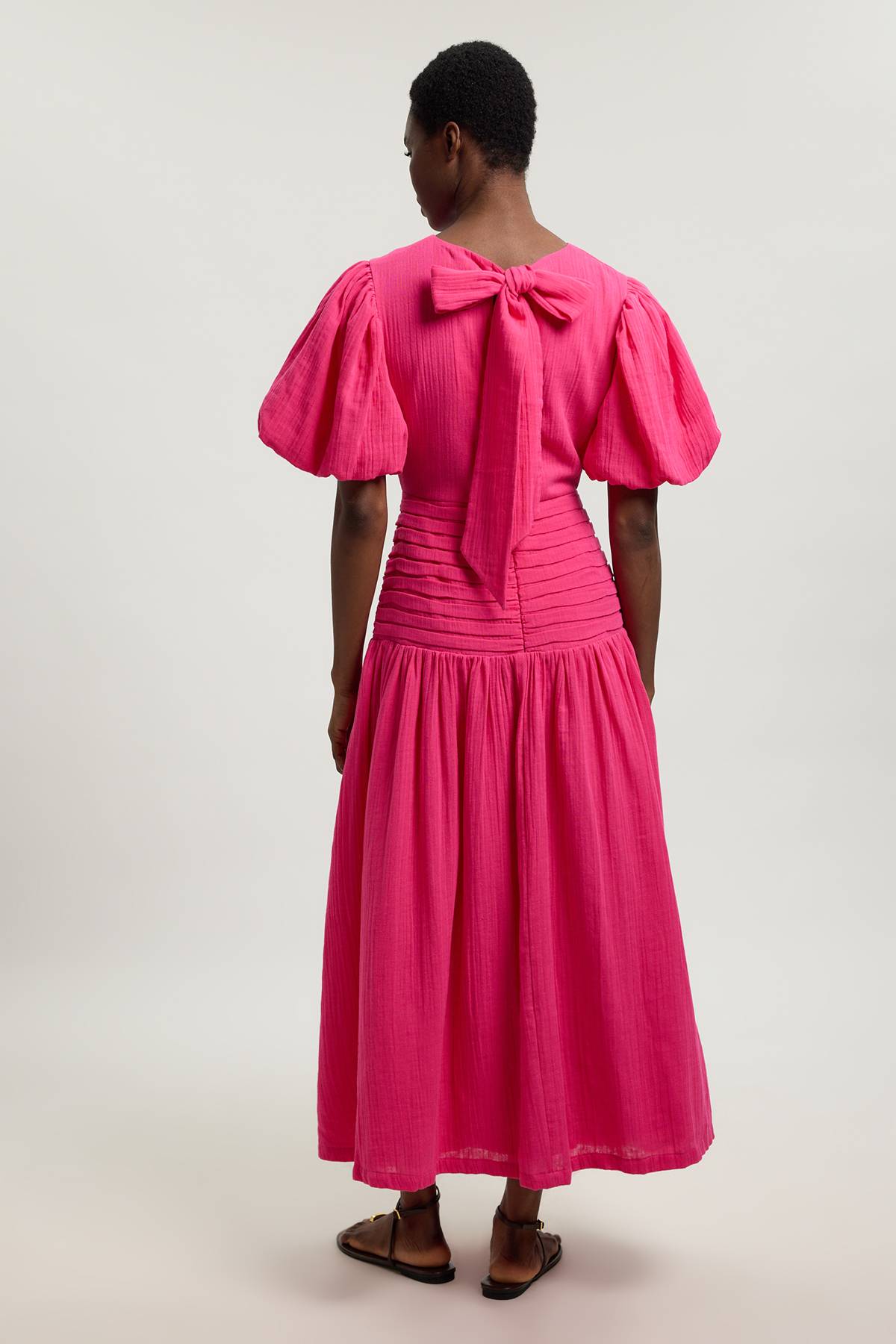 KarenMillen Robe Midi En Double Tissu À Manches Ballon