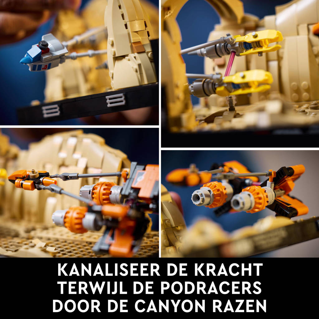 Aanrader voor de Star Wars verzamelaarsMos Espa Podrace diorama, The Phantom Menace Bouwpakket voor Volwassenen 75380
