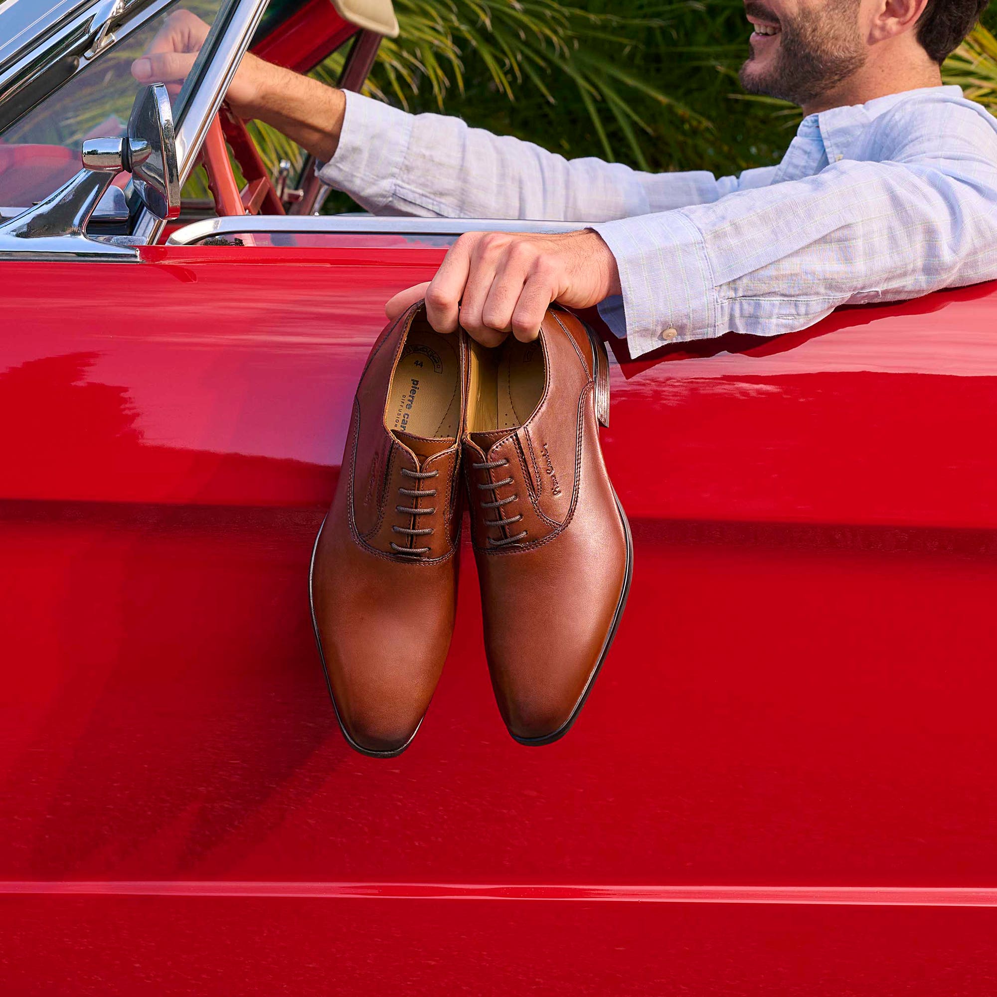 Richelieus Homme en cuir cognac