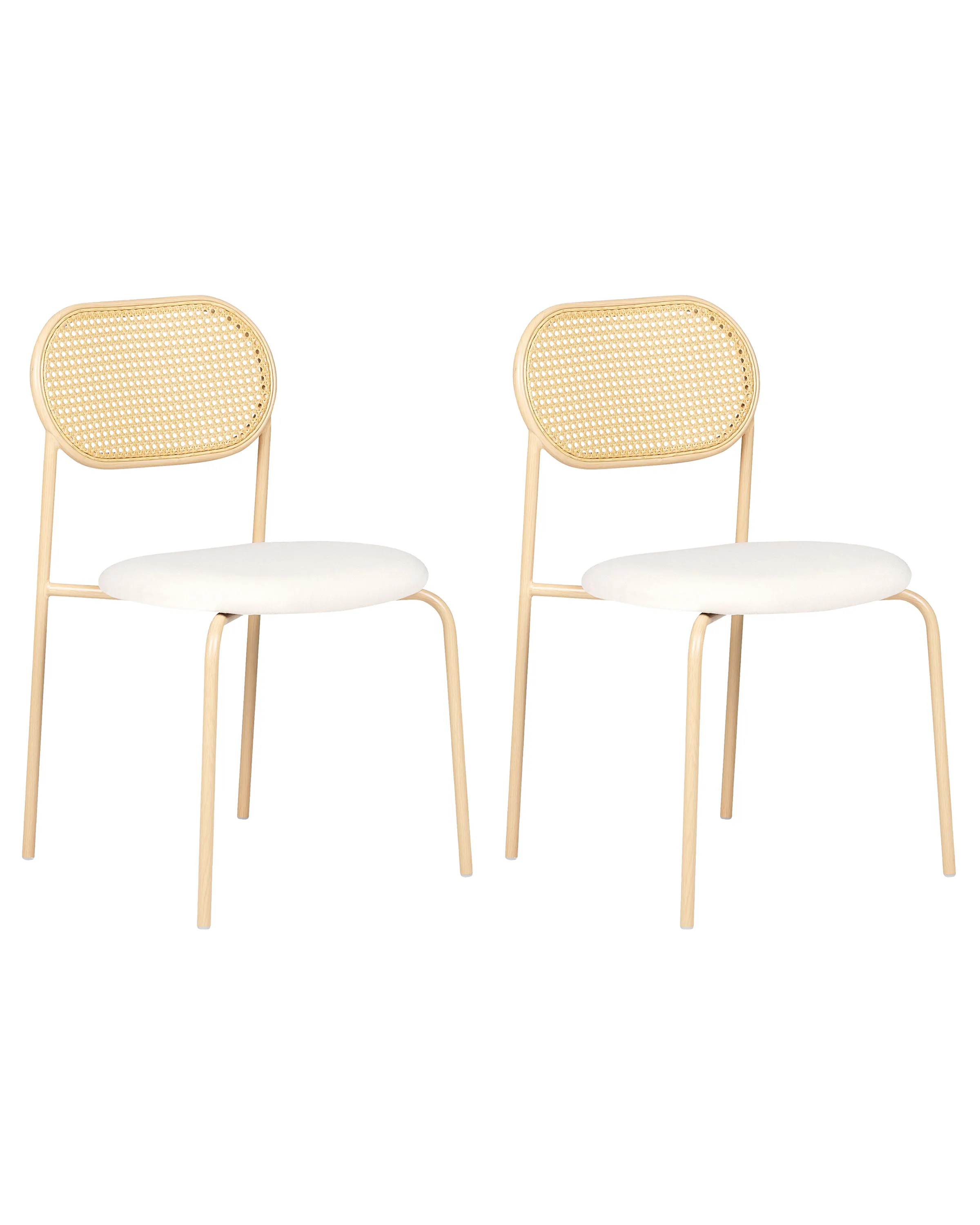 Set van 2 eetkamerstoelen ADAVER Metaal Lichtbruin