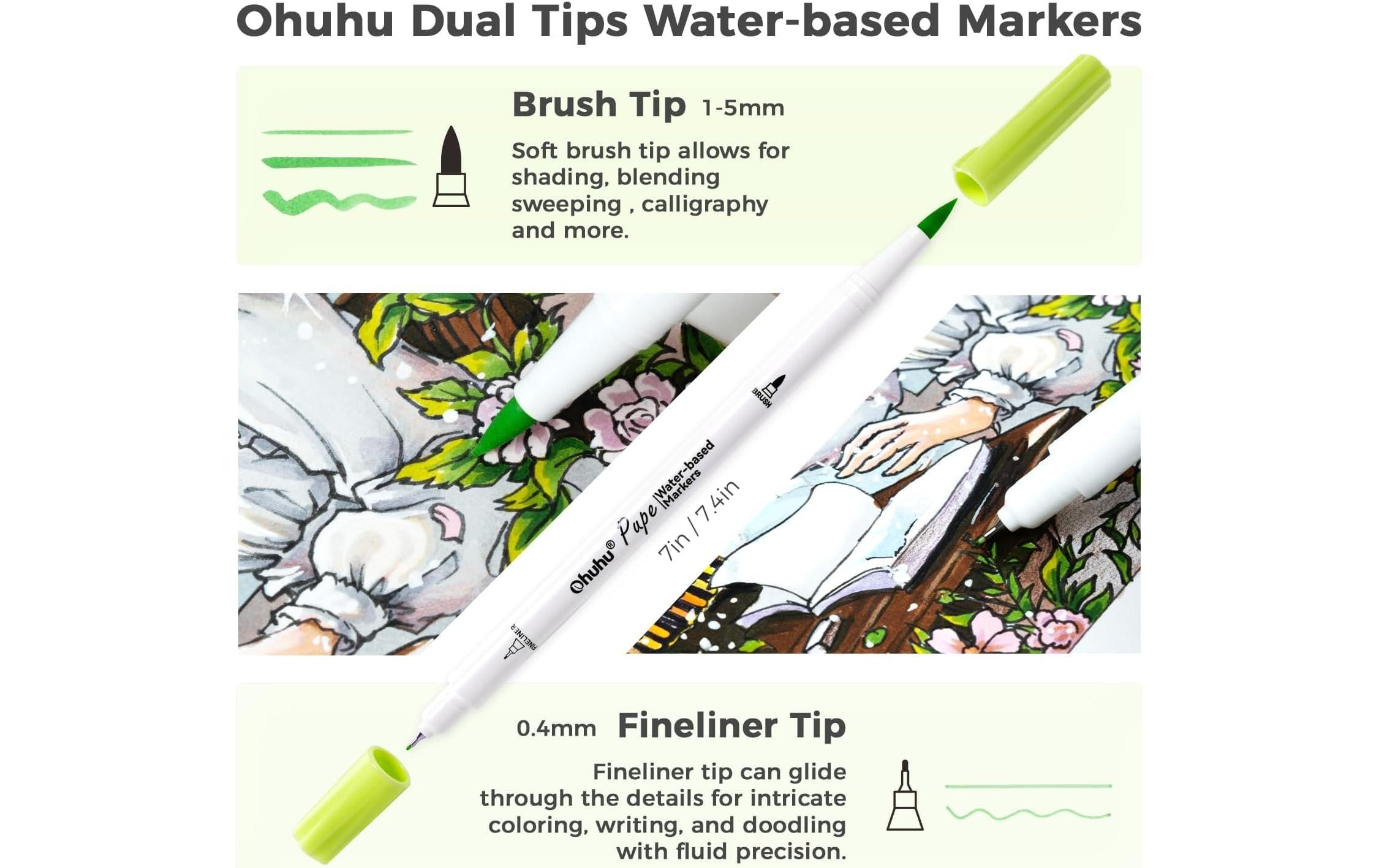 Fineliner »Ohuhu Pupe auf Wasserbasis 60 Stück«