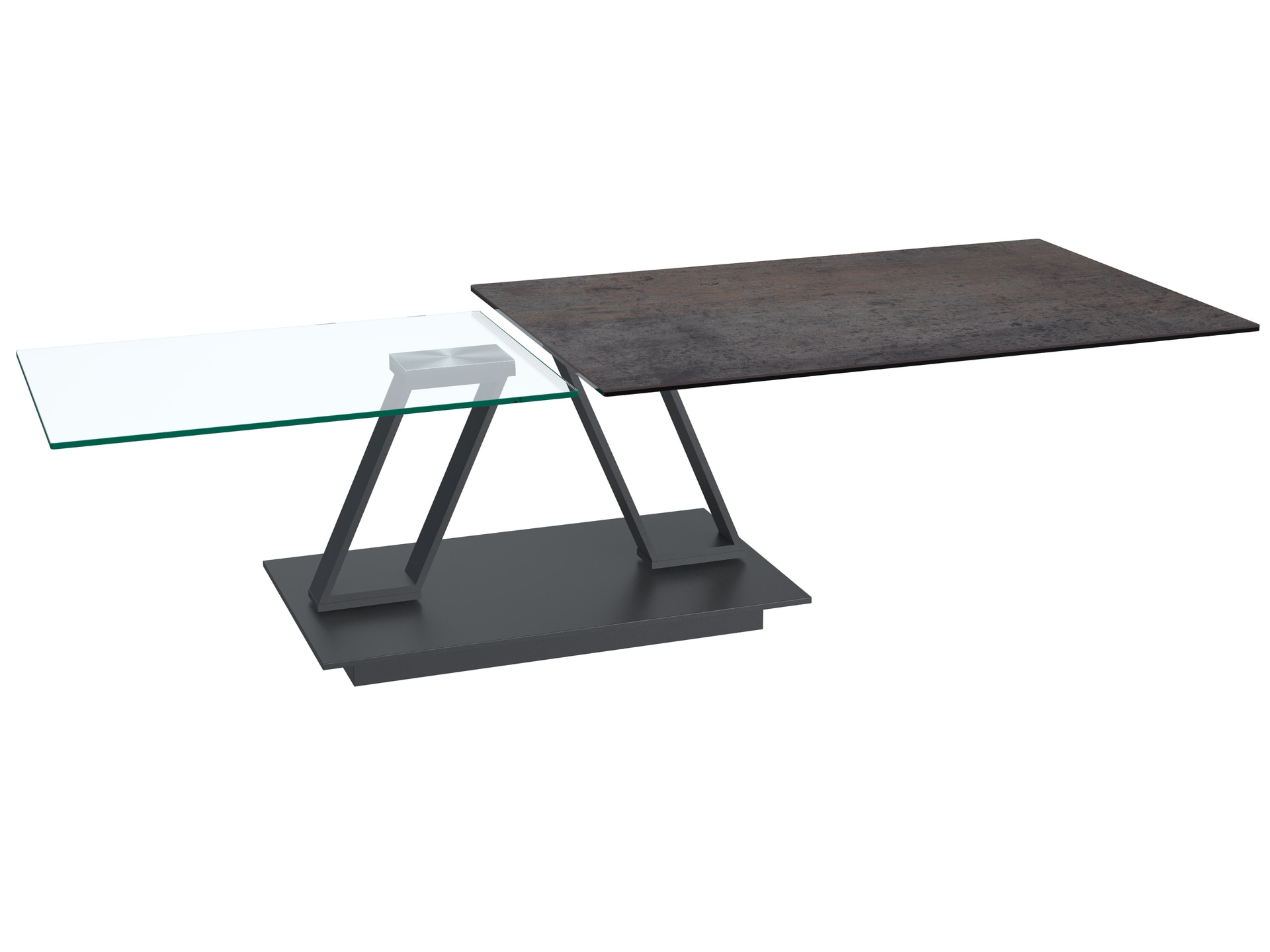 Puro Couchtisch BARCELONA 95(163) x 60 cm rostbraun