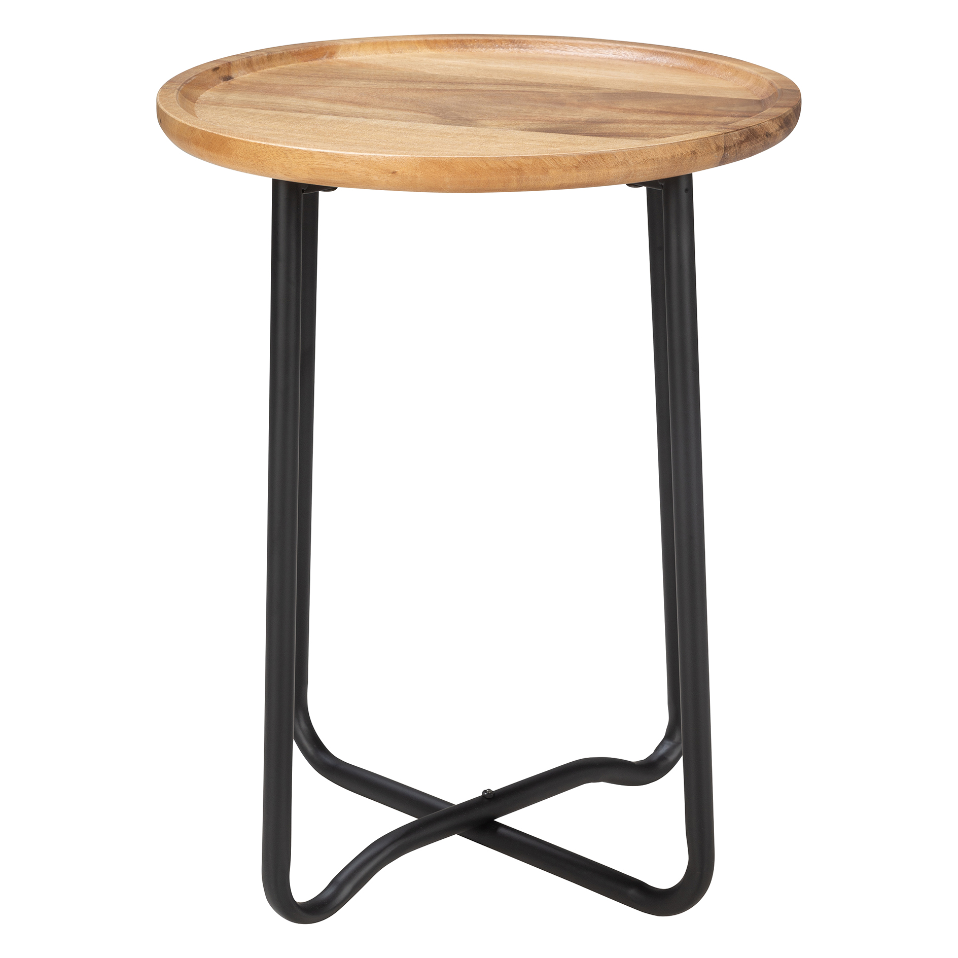 Beistelltisch - Akazie - schwarz - Ø 35 cm