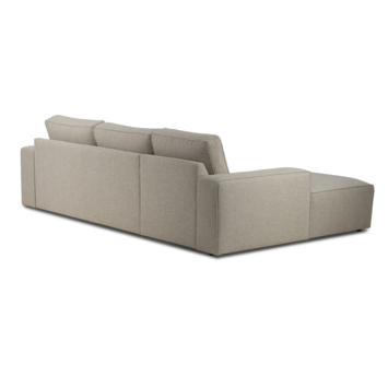 KARWEI loungebank Mack grijs gerecycled stof met links verlenging
