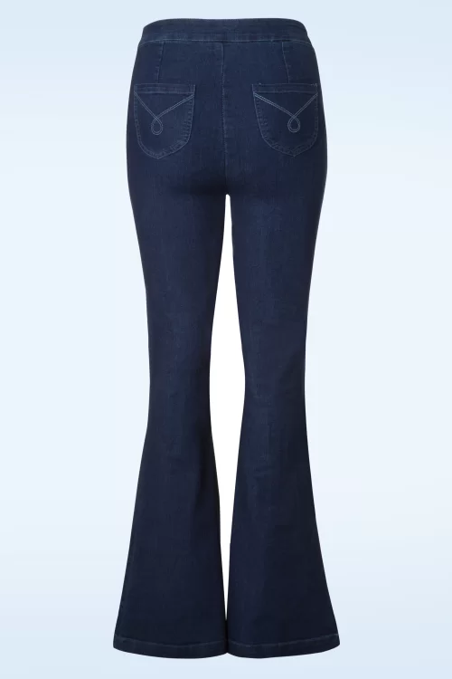 Banned Retro Legs Eleven uitlopende broek van denim