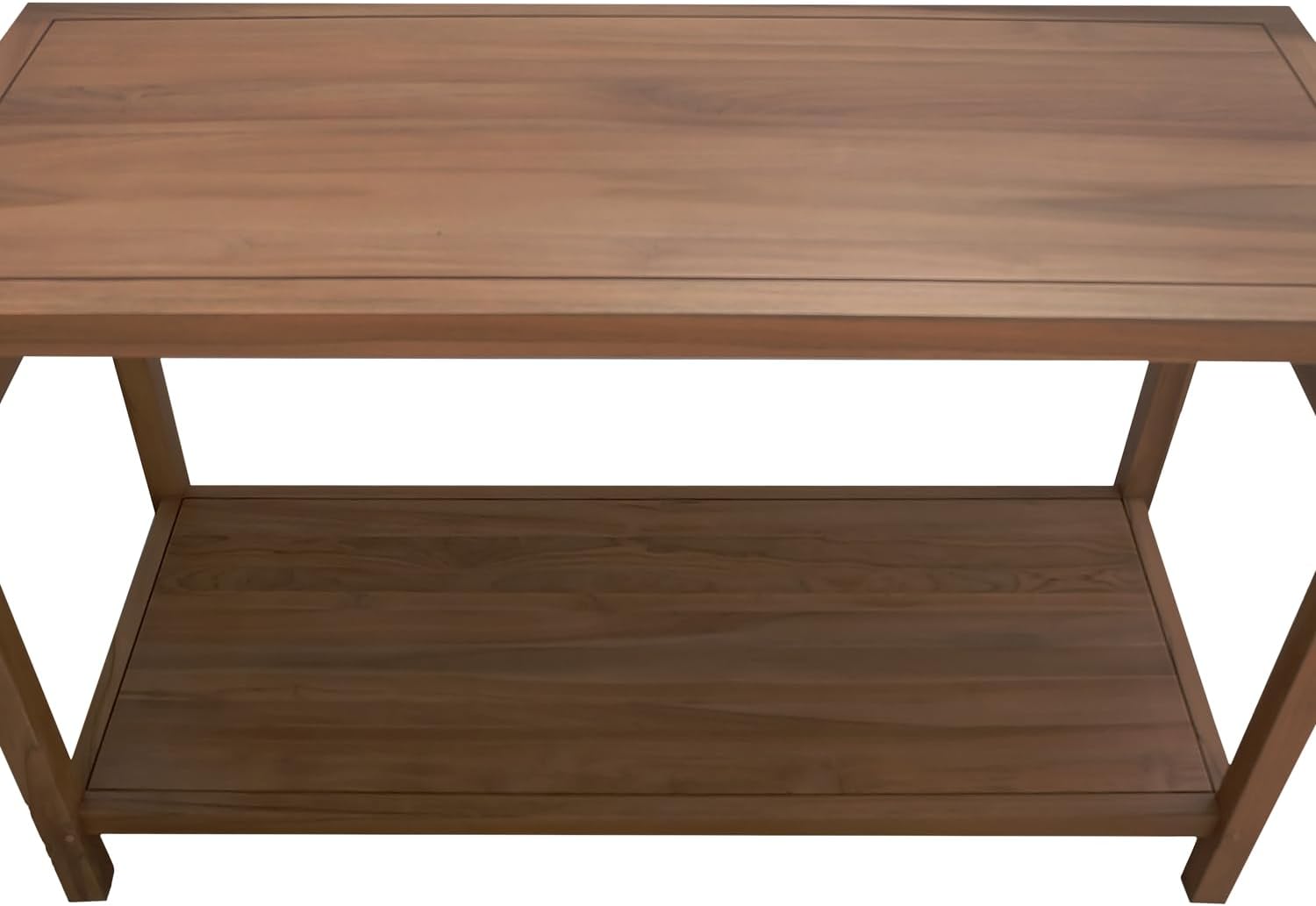 Happy Garden Waschbeckenunterschrank aus massivem Teakholz 120 cm Dewi - Robustes und natürliches Badezimmermöbel, 50 kg belastbar, rechteckiges Design, 1 Regal, Installation auf Füßen