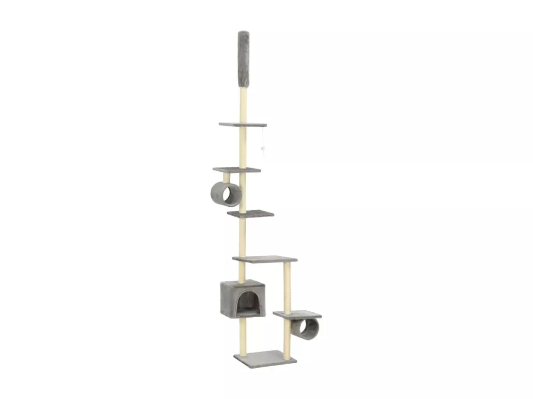 Arbre à chat avec griffoirs en sisal 260 cm Gris