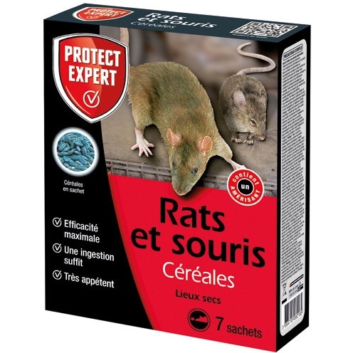 Appâts céréales - rats et souris - 140 g - 7 sachets de 20 g
