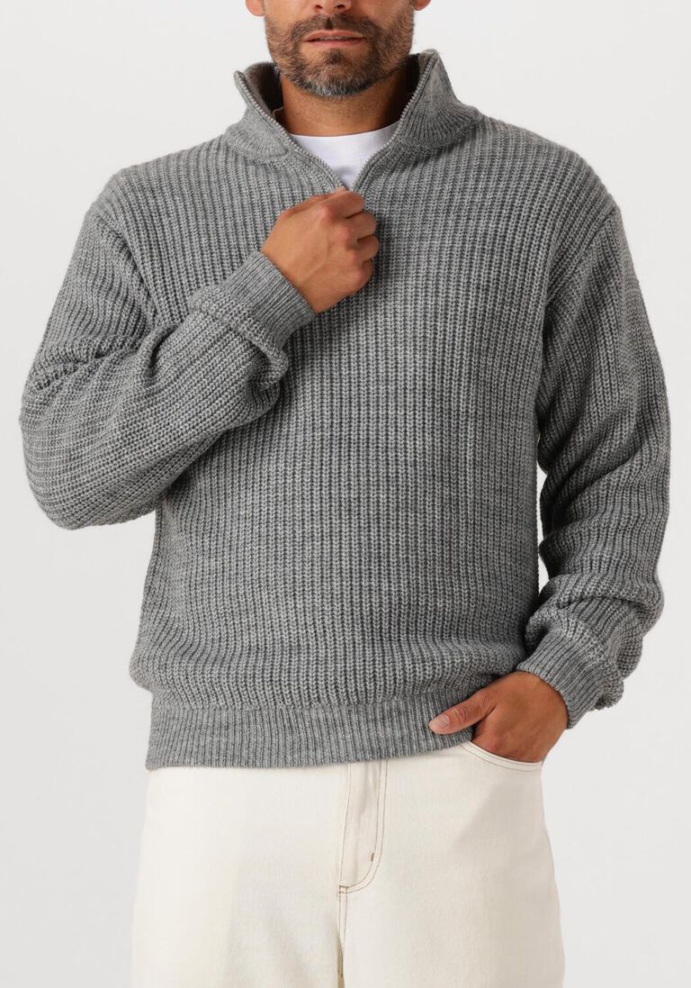 grijze american vintage trui crashway half zip h