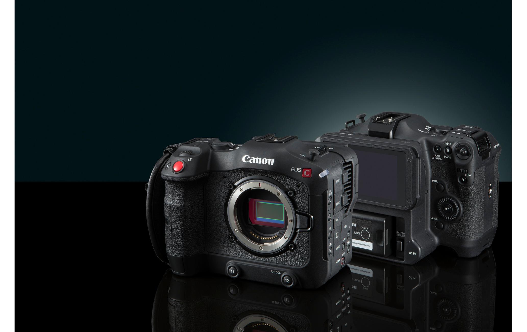 Videokamera C70<br>4K-Camcorder mit interner 12 Bit RAW-Aufzeichnung, High Dynamic Range und AF mit Augenerkennung in einem kompakten Gehäuse