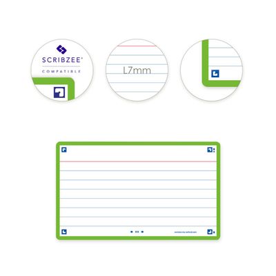 Oxford FLASH 2.0 - Pack de 32 cartes - A7 - ligné - vert
