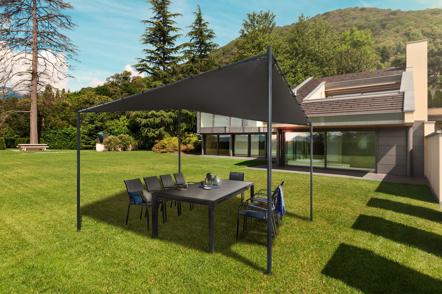 Paviljoen parasol CALA 350S350 antracietgrijs