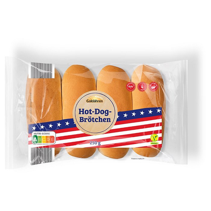 GOLDÄHREN Hot-Dog Brötchen 250 g