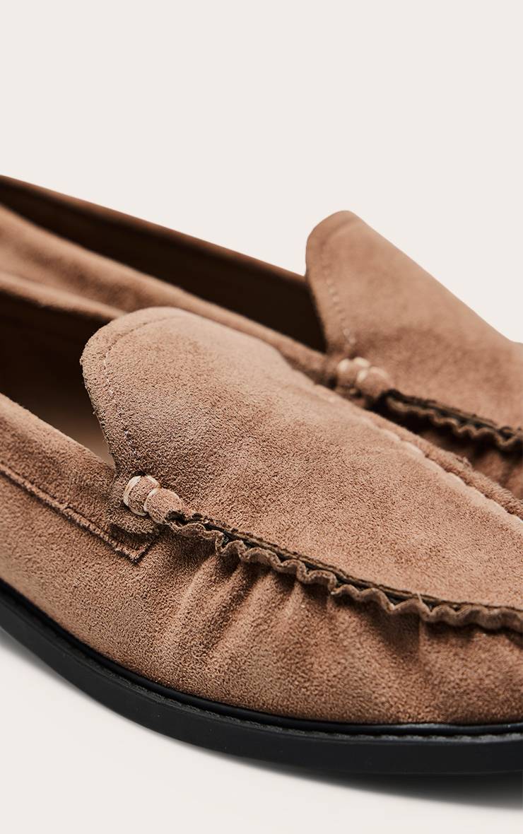 Taupe Mocassins Sans Lacets En Synthétique