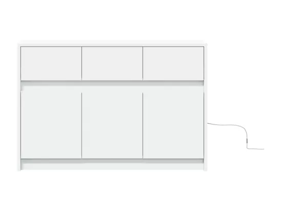 Meuble TV avec LED blanc 91x34x61 cm bois d'ingénierie