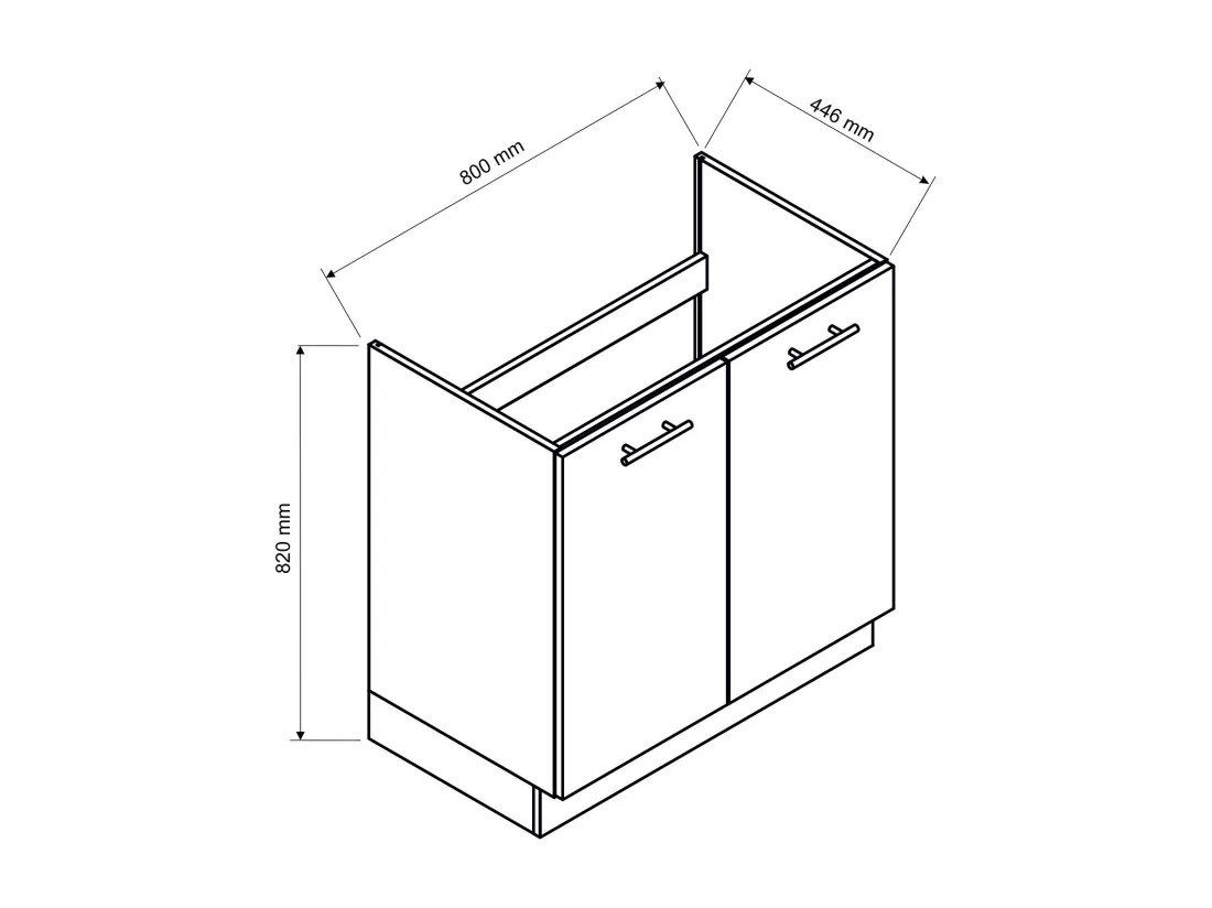 Cuisine complète MILA 6 éléments couleur chêne Artisan avec plan de travail inclus -Longueur 180 cm